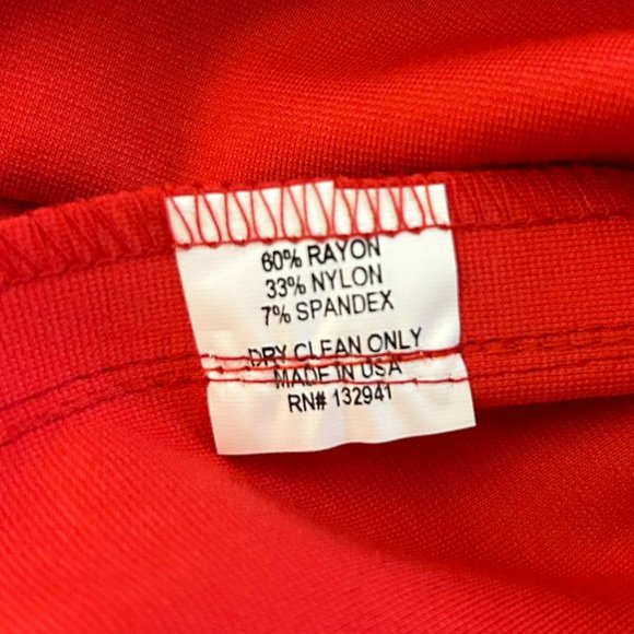 Amanda Uprichard Red Sheath Short Dress Ruffle Square Neck Size L Pinafore - Picture 8 of 8